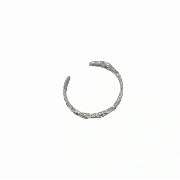925 STAMPED STERLING SILVER WAVES IN THE WIND ADJUSTABLE TOE RING SIZE XS - Picture 5 of 13